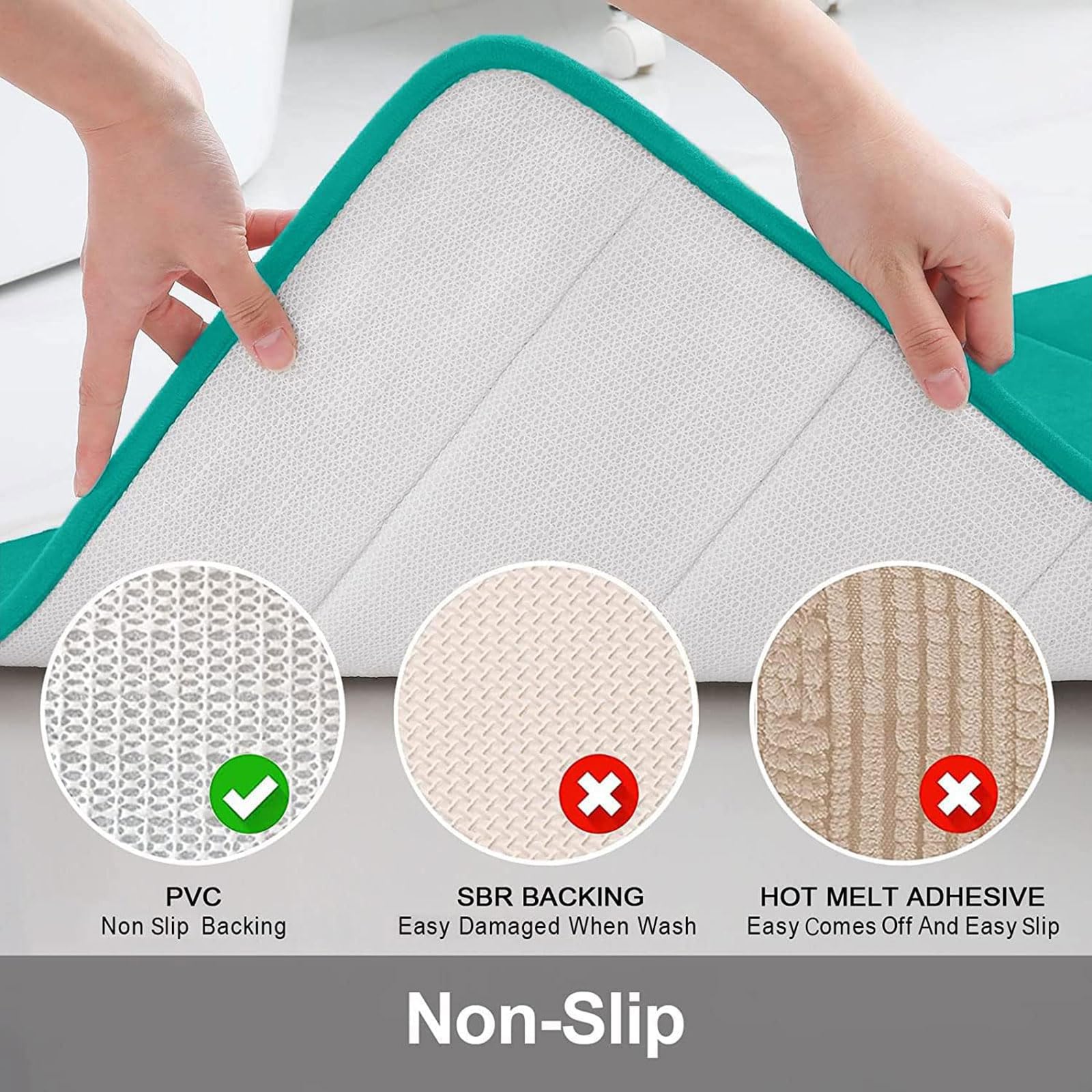 Buganda Memory Foam Bath Mat Rug, 47'' X 24'', Ultra Soft And Non-Slip Bathroom Rugs, Water Absorbent And Machine Washable Bath